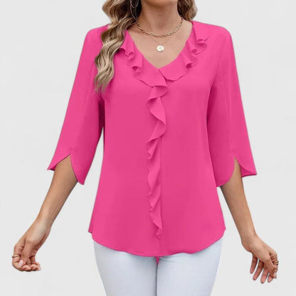 Women's Blouse | Ruffle V Neck Split Sleeve