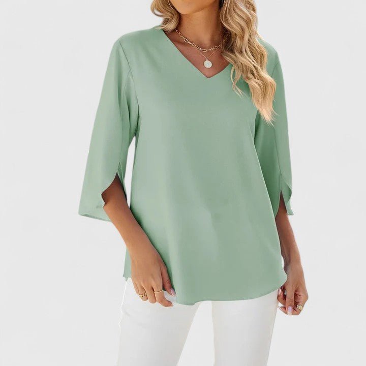 Women's Blouse | Ruffle V Neck Split Sleeve