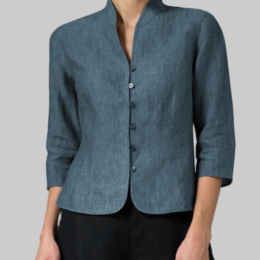Women's Blouse | Stand Collar & Versatile Smart Casual Style