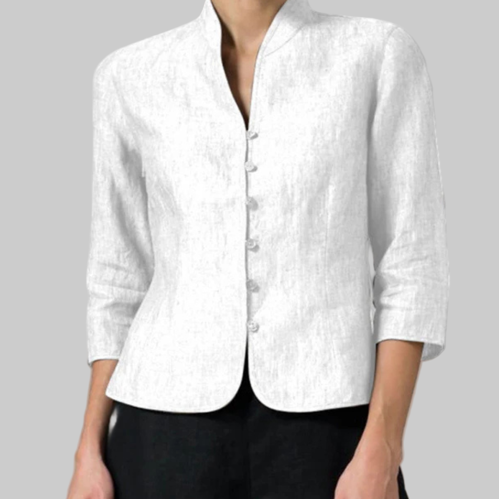 Women's Blouse | Stand Collar & Versatile Smart Casual Style