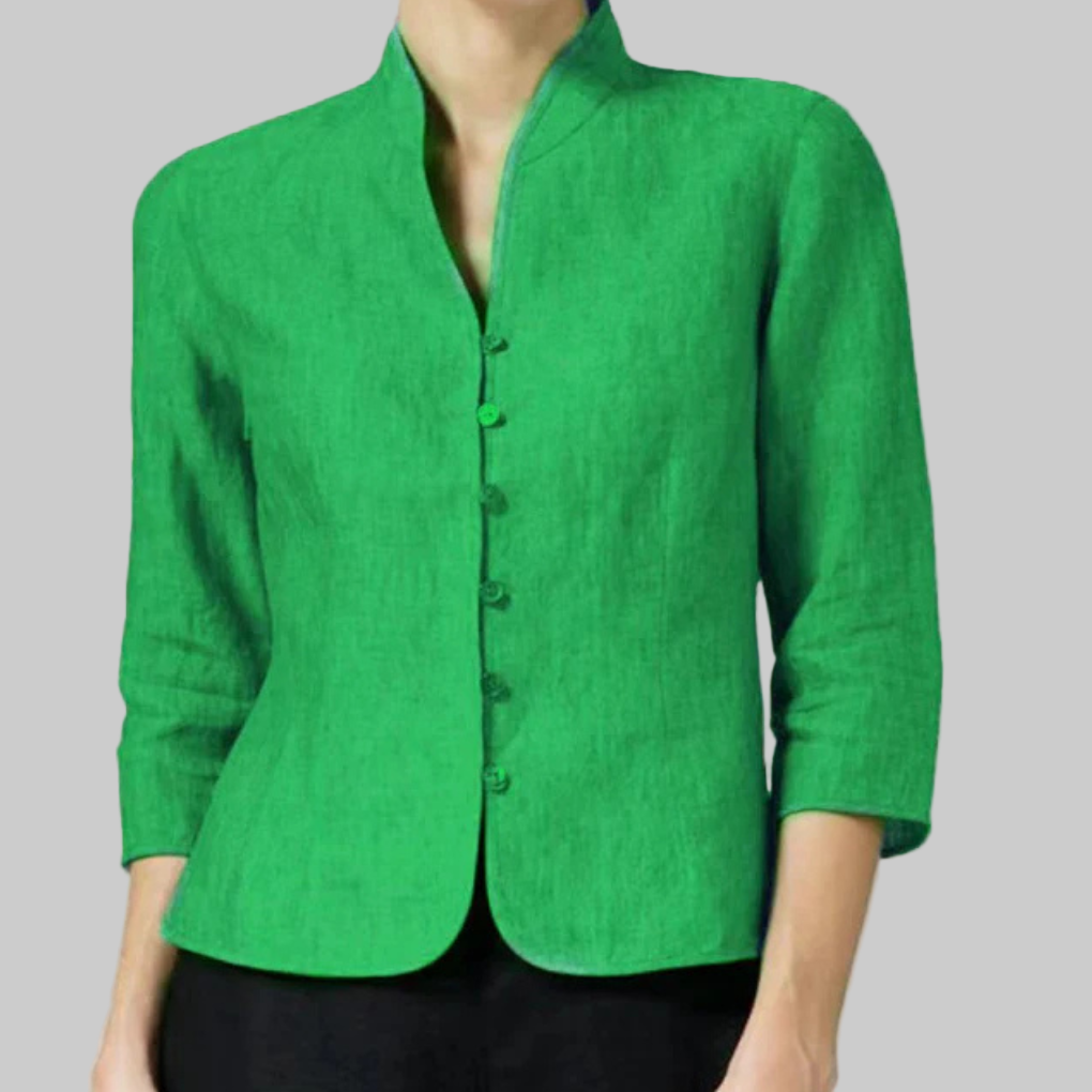 Women's Blouse | Stand Collar & Versatile Smart Casual Style