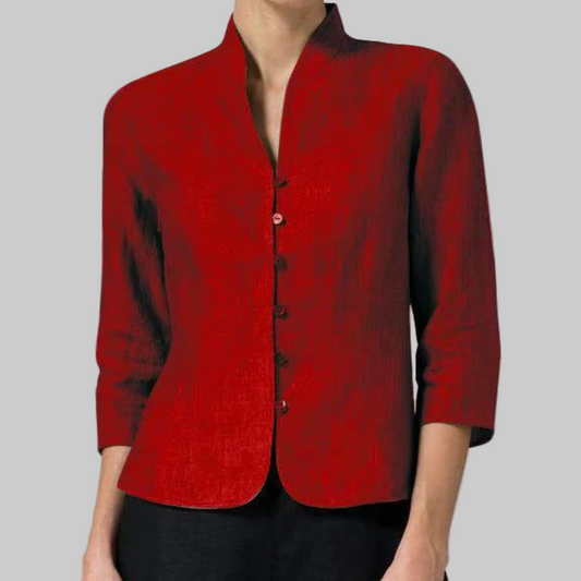 Women's Blouse | Stand Collar & Versatile Smart Casual Style