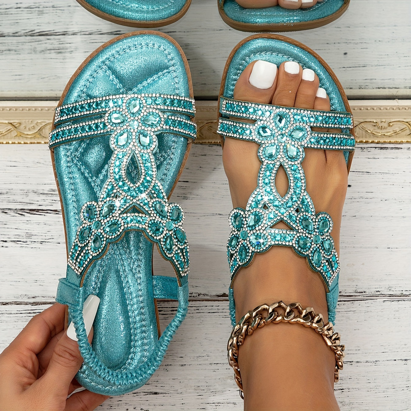 Chic Bohemian T-Strap Sandals for Summer Adventures