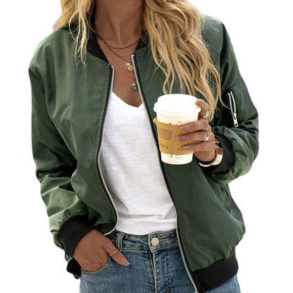 Women's Bomber Jacket | Slim Fit & Ribbed Trims