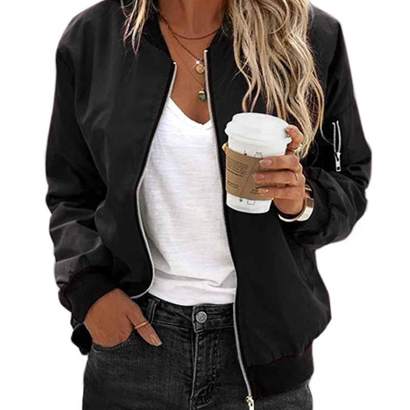 Women's Bomber Jacket | Slim Fit & Ribbed Trims