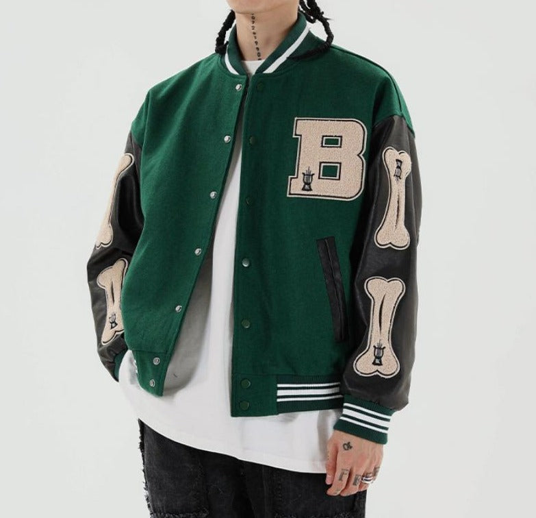 Women's Bomber Jacket | Oversized Varsity Patch Design 1