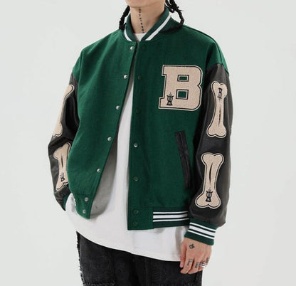 Women's Bomber Jacket | Oversized Varsity Patch Design 1