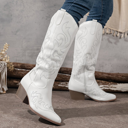 Women's Boots | Knee High & Embroidered Stitching