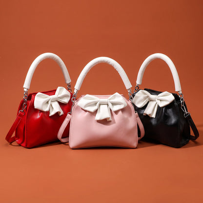 Women's Bow Handbag Crossbody Strap Padded Handle Chain