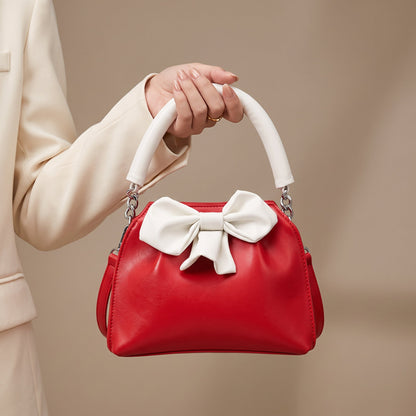 Women's Bow Handbag Crossbody Strap Padded Handle Chain