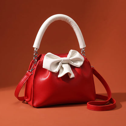 Women's Bow Handbag Crossbody Strap Padded Handle Chain