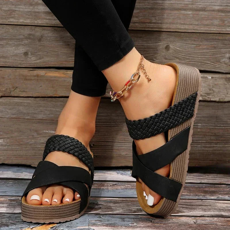 Chic Braided Platform Wedge Sandals for Every Occasion