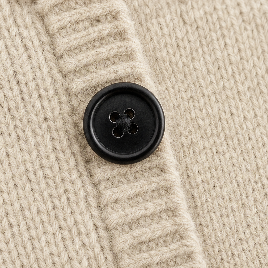 Women's Button-Front Knit Sweater | Braided Cord Detail