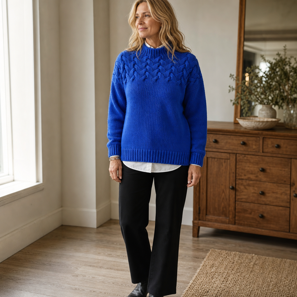 Women's Cable-Knit Turtleneck Sweater | Holds Its Shape
