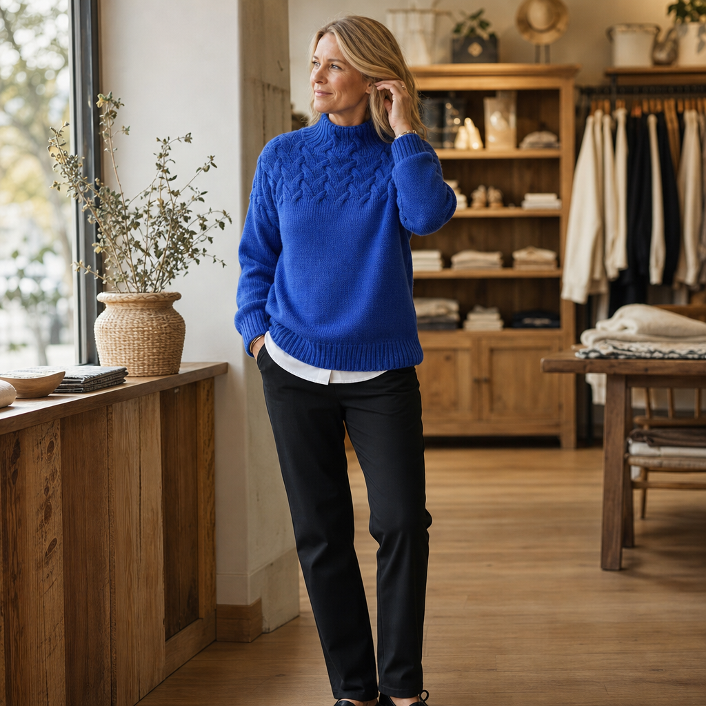 Women's Cable-Knit Turtleneck Sweater | Holds Its Shape