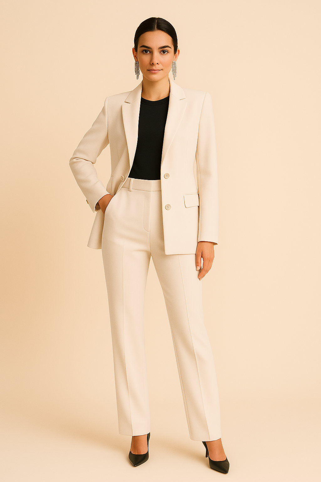 Women's Co Ord Set | Tailored Blazer Pleated Trousers