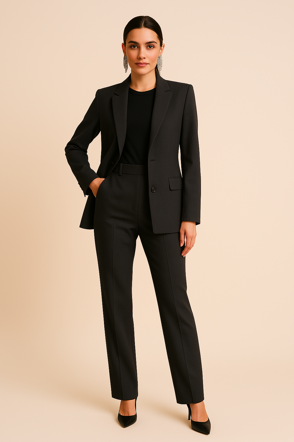 Women's Co Ord Set | Tailored Blazer Pleated Trousers