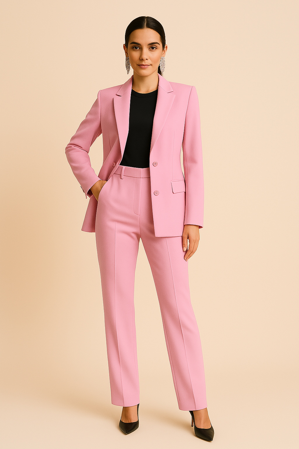 Women's Co Ord Set | Tailored Blazer Pleated Trousers