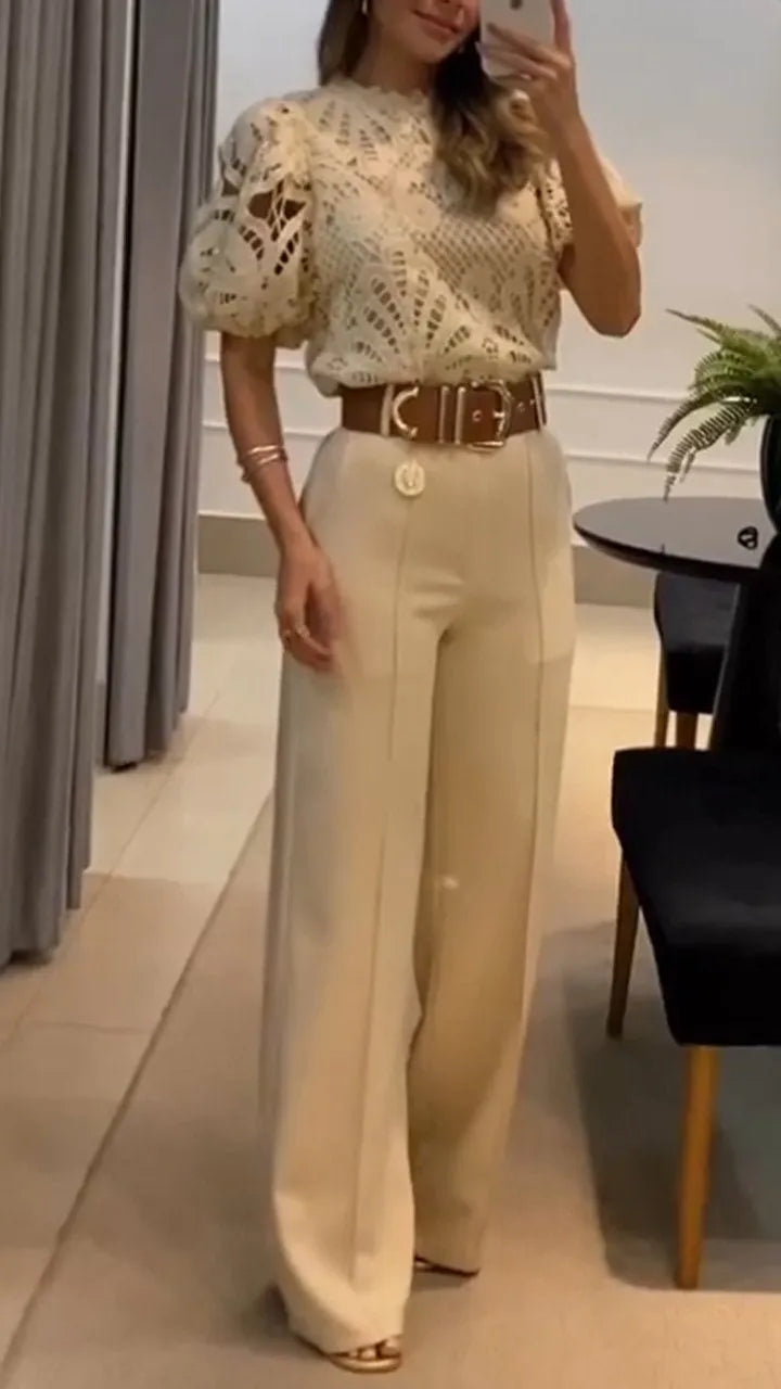 Women's Co Ord Set | Wide-Leg High-Waisted Style