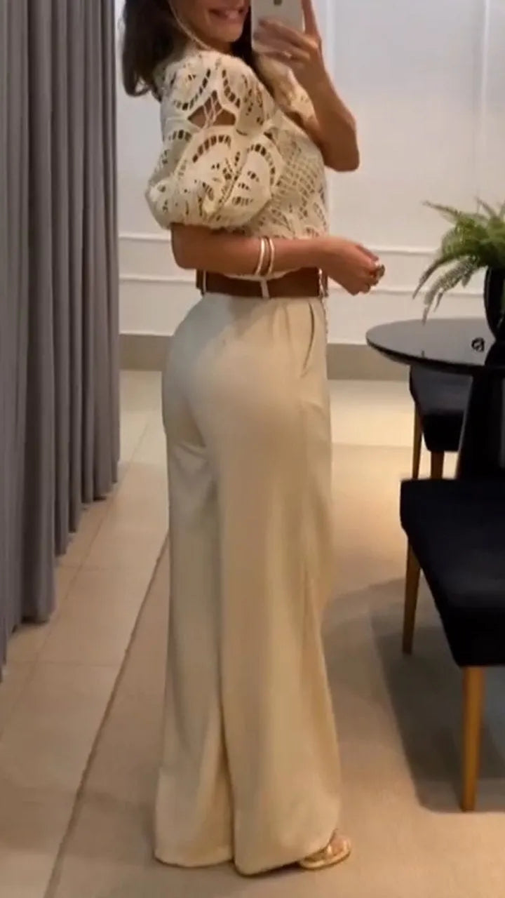 Women's Co Ord Set | Wide-Leg High-Waisted Style
