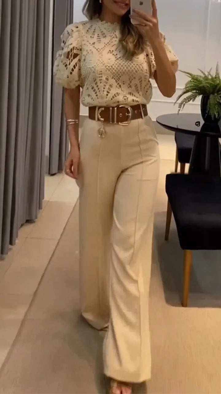 Women's Co Ord Set | Wide-Leg High-Waisted Style