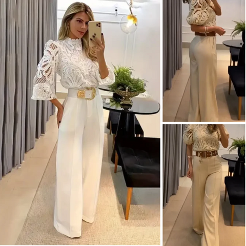 Women's Co Ord Set | Wide-Leg High-Waisted Style
