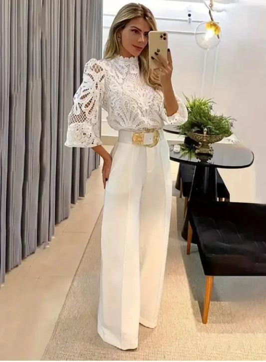 Women's Co Ord Set | Wide-Leg High-Waisted Style