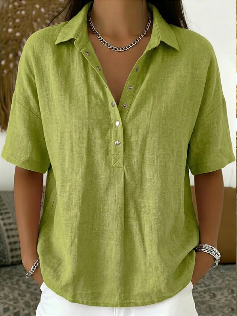 Women's Collar Shirt | Relaxed Fit & Button Detail