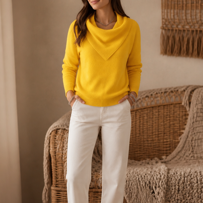 Women's Cowl Neck Sweater | Draped Collar & Effortless Style