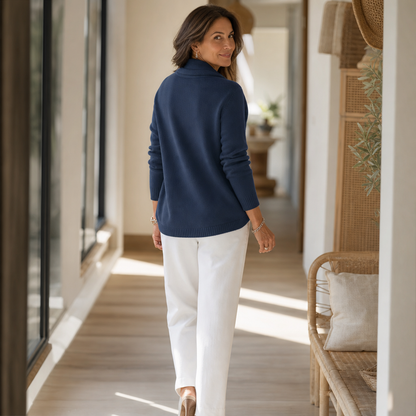 Women's Cowl Neck Sweater | Draped Collar & Effortless Style