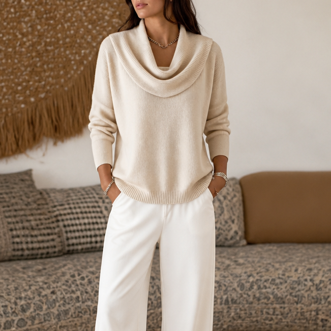 Women's Cowl Neck Sweater | Drapes & Flatters