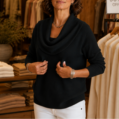 Women's Cowl Neck Sweater | Drapes & Flatters