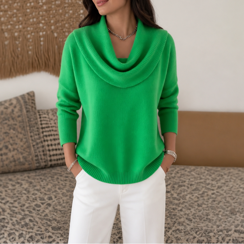 Women's Cowl Neck Sweater | Drapes & Flatters