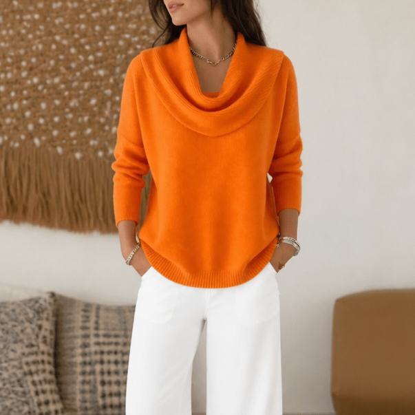 Women's Cowl Neck Sweater | Drapes & Flatters