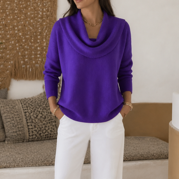 Women's Cowl Neck Sweater | Drapes & Flatters