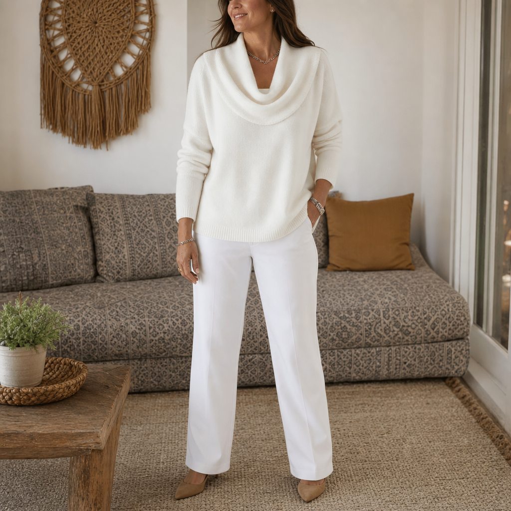 Women's Cowl Neck Sweater | Drapes & Flatters