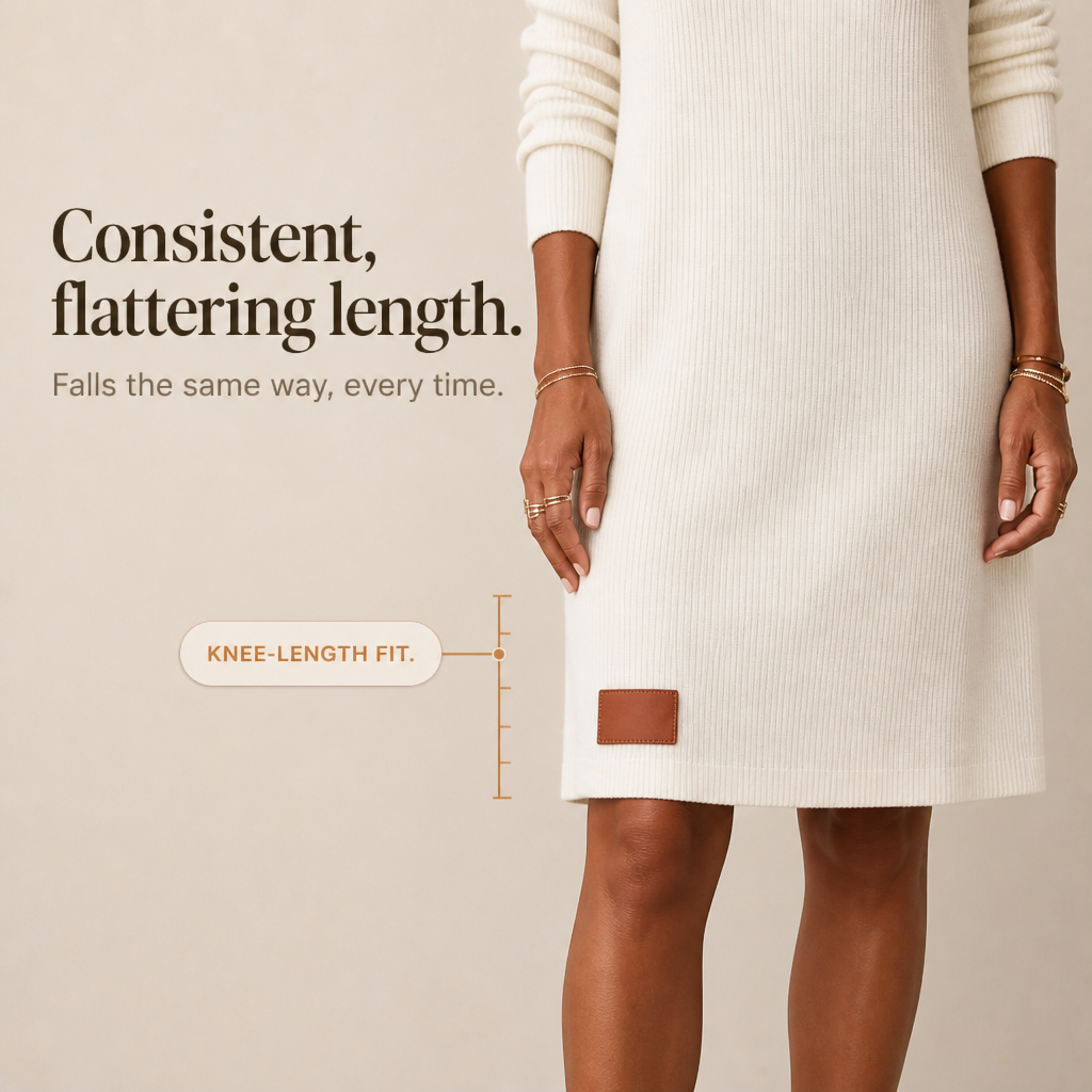 Women's Cowl-Neck Sweater Dress | Relaxed Fit & All-Day Shape