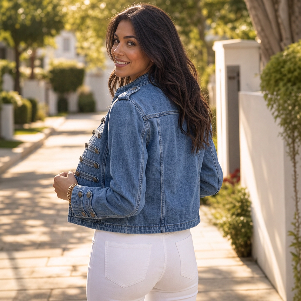 Women's Cropped Jacket | Standing Collar & Structured Fit