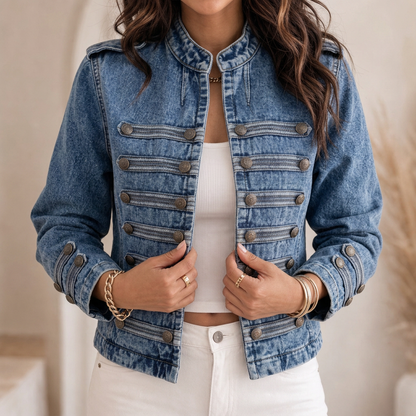 Women's Cropped Jacket | Standing Collar & Structured Fit