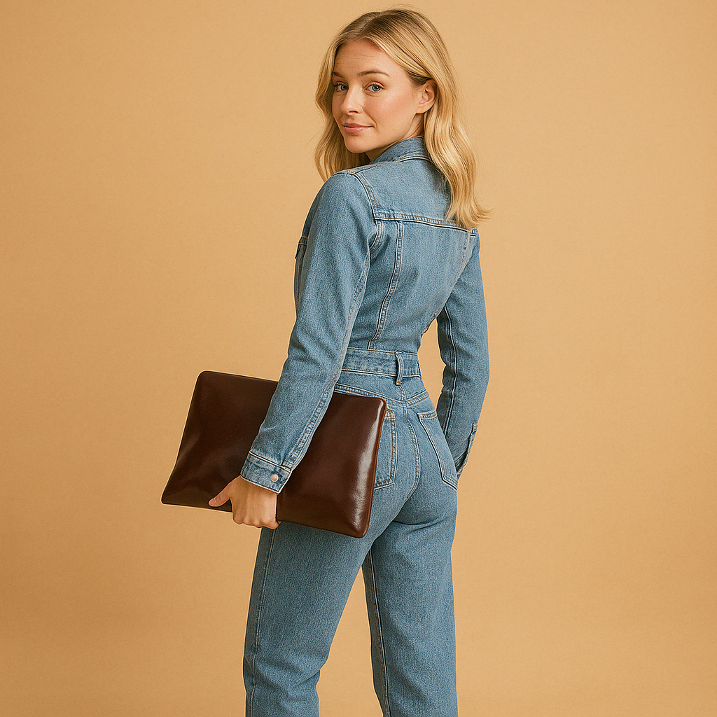 Women's Denim Jumpsuit | Straight-Leg Tailored Fit