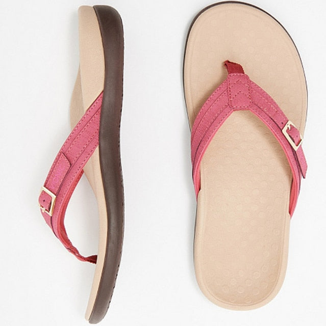 Women's Flip Flops | Orthopedic Arch Support & Buckle Strap