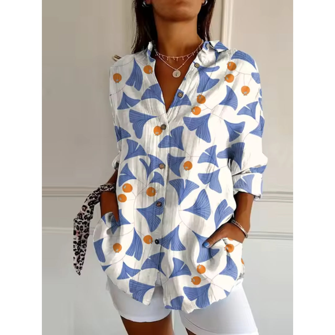 Women's Floral Blouse | Button-Front & Relaxed Feminine Fit