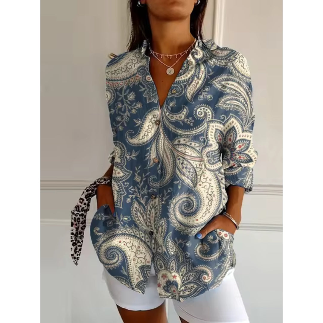 Women's Floral Blouse | Button-Front & Relaxed Feminine Fit