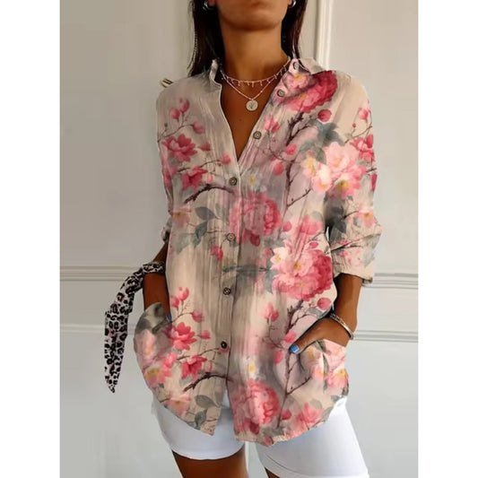 Women's Floral Blouse | Button-Front & Relaxed Feminine Fit