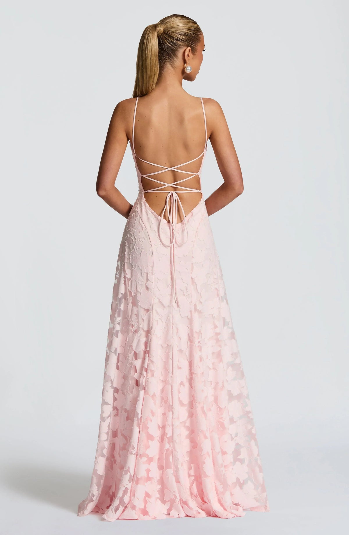 Women's Floral Maxi Dress | 3D Petal Appliqué & Flowing Formal Silhouette
