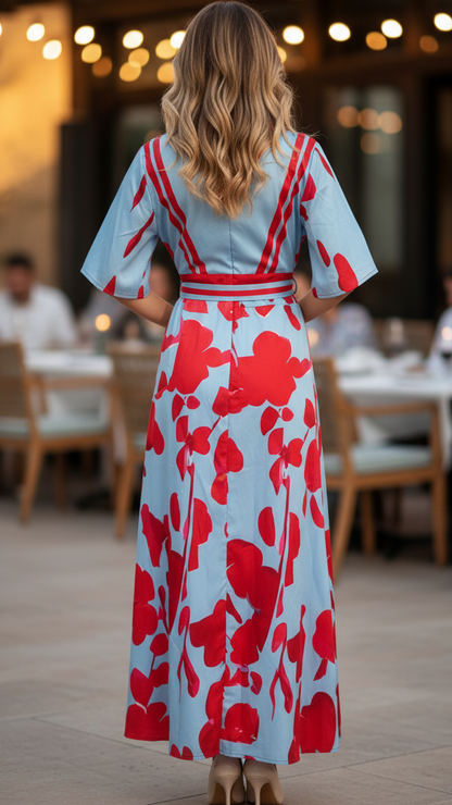 Women's Floral Maxi Dress | Elegant Wrap Design