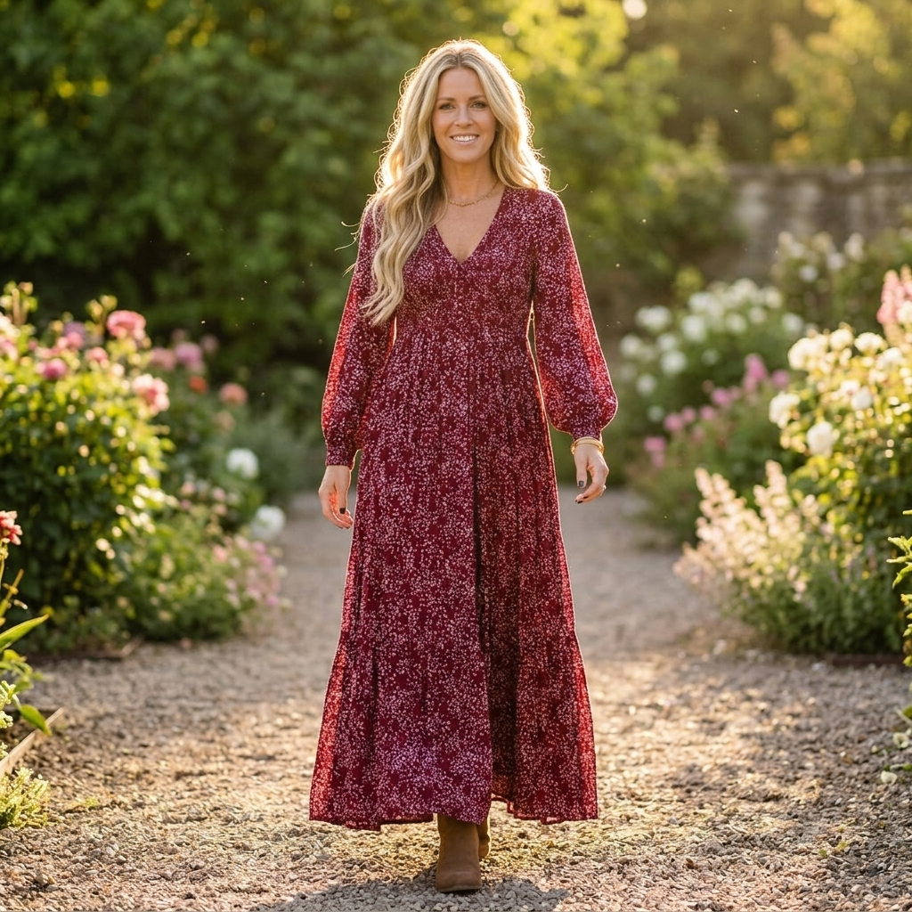 Women's Floral Maxi Dress | Smocked Waist & Hidden Pockets