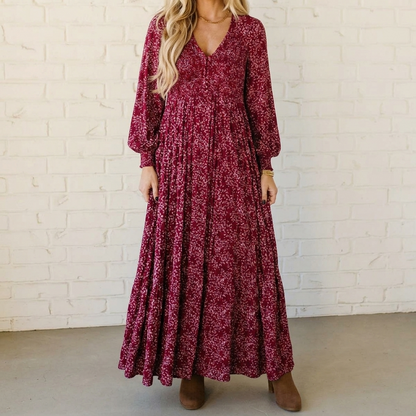 Women's Floral Maxi Dress | Smocked Waist & Hidden Pockets