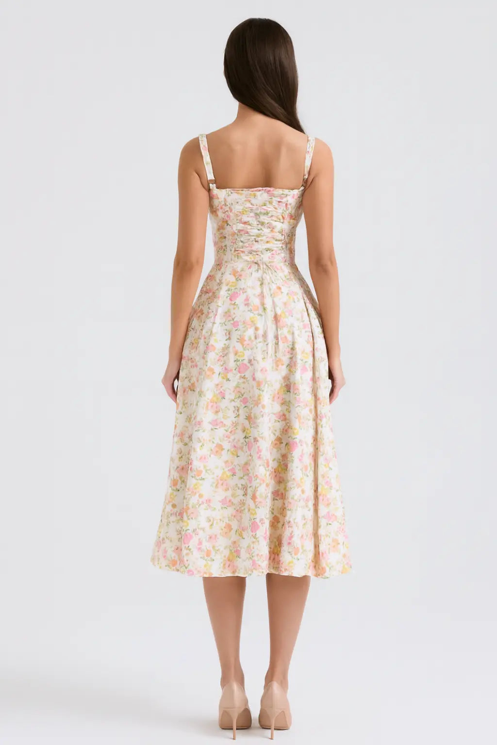Women's Floral Maxi Dress | Sweetheart Front Tie