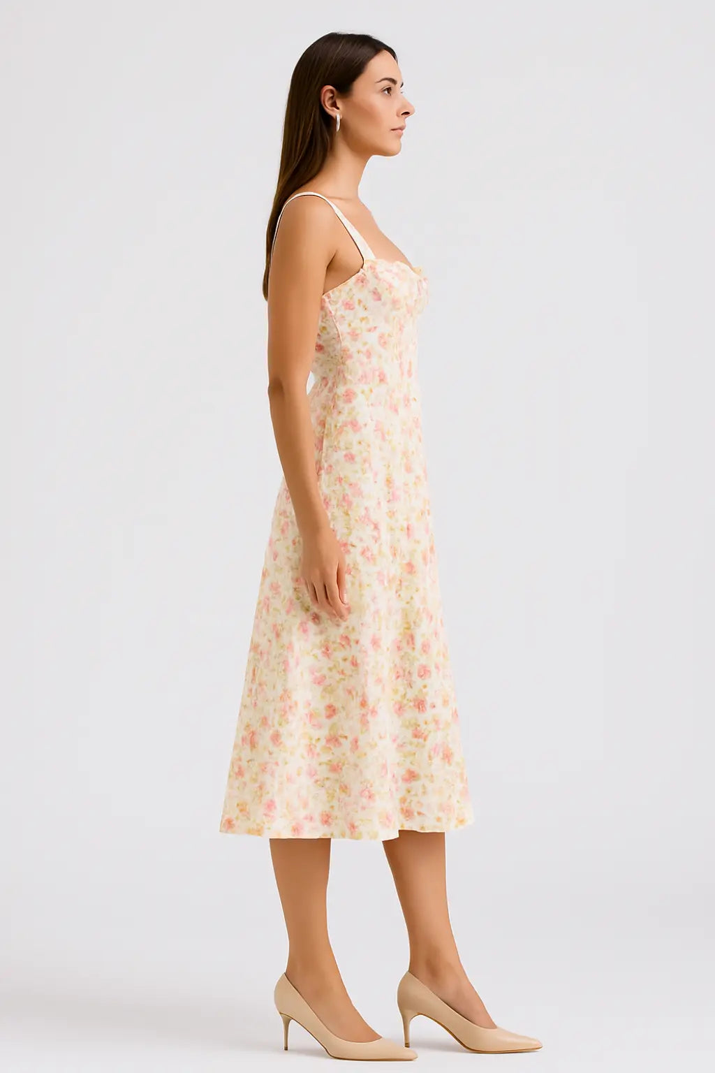 Women's Floral Maxi Dress | Sweetheart Front Tie